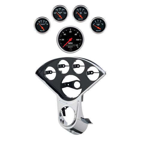 5 GAUGE DIRECT-FIT DASH KIT CHEVY TRUCK 55-59 DESIGNER BLACK