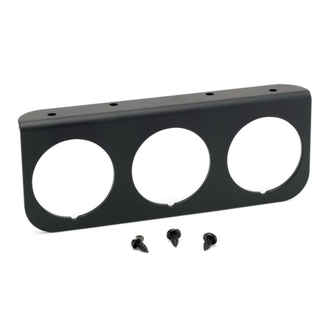 GAUGE MOUNTING PANEL TRIPLE 2-1/16" BLACK ALUMINUM