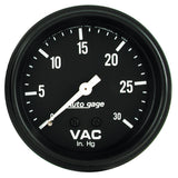 2-5/8" VACUUM 0-30 IN HG AUTO GAGE