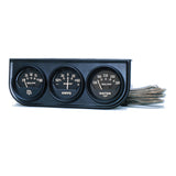 GAUGE CONSOLE OILP/WTMP/AMP 2-1/16" 100 PSI/280 °F/60A BLK DIAL BLK BZL AG