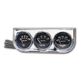 GAUGE CONSOLE OILP/WTMP/VOLT 2-1/16" 100 PSI/280 °F/16V BLK DIAL CHROME BZL AG