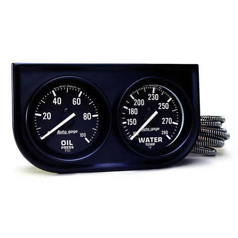 GAUGE CONSOLE OILP/WTMP 2-1/16" 100 PSI/280 °F BLK DIAL BLK BZL AUTOGAGE