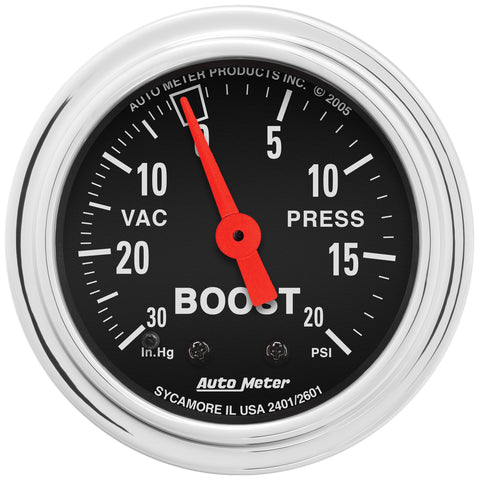 2-1/16" BOOST/VACUUM 30 IN HG/20 PSI TRADITIONAL CHROME