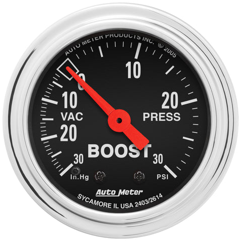 2-1/16" BOOST/VACUUM 30 IN HG/30 PSI TRADITIONAL CHROME