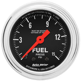 2-1/16" FUEL PRESSURE 0-15 PSI TRADITIONAL CHROME