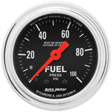 2-1/16" FUEL PRESSURE 0-100 PSI TRADITIONAL CHROME