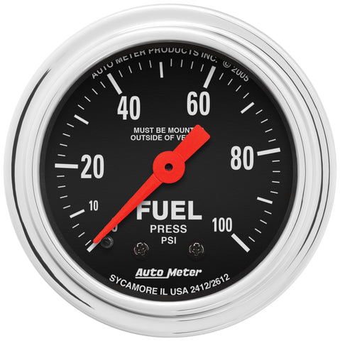 2-1/16" FUEL PRESSURE 0-100 PSI TRADITIONAL CHROME
