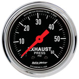 2-1/16" EXHAUST PRESSURE 0-60 PSI TRADITIONAL CHROME