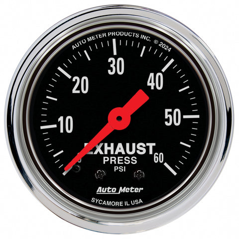 2-1/16" EXHAUST PRESSURE 0-60 PSI TRADITIONAL CHROME
