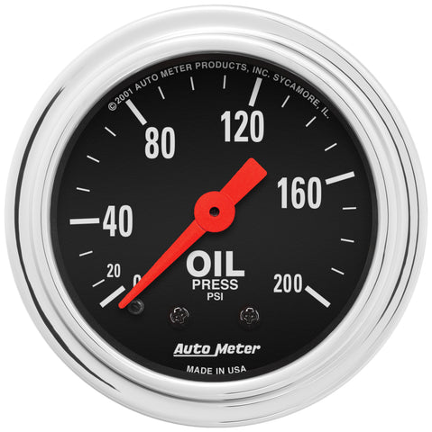 2-1/16" OIL PRESSURE 0-200 PSI TRADITIONAL CHROME