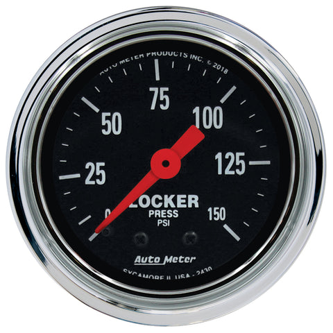 2-1/16" AIR LOCKER PRESSURE 0-150 PSI TRADITIONAL CHROME