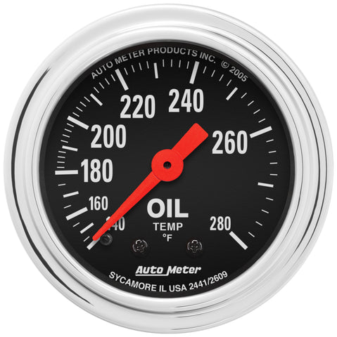 2-1/16" OIL TEMPERATURE 140-280 °F TRADITIONAL CHROME