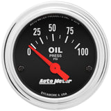 2-1/16" OIL PRESSURE 0-100 PSI TRADITIONAL CHROME