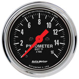 2-1/16" PYROMETER 0-1600 °F TRADITIONAL CHROME
