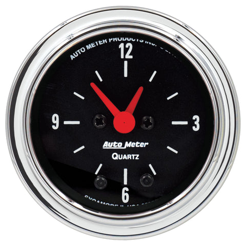 2-1/16" CLOCK 12 HOUR TRADITIONAL CHROME