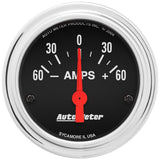 2-1/16" AMMETER 60-0-60 AMPS TRADITIONAL CHROME