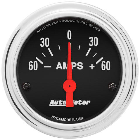 2-1/16" AMMETER 60-0-60 AMPS TRADITIONAL CHROME