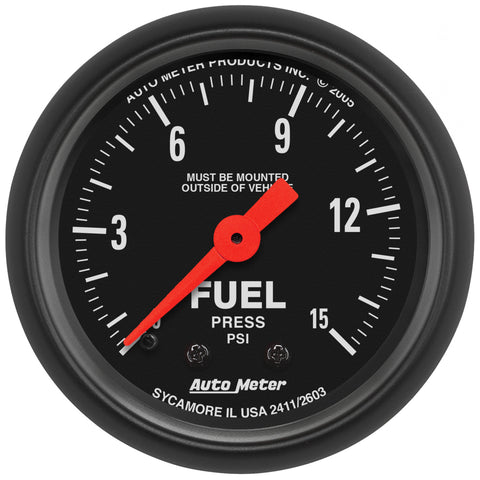 2-1/16" FUEL PRESSURE 0-15 PSI Z-SERIES