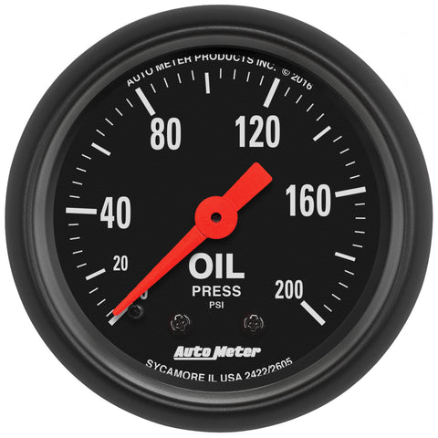 2-1/16" OIL PRESSURE 0-200 PSI Z-SERIES