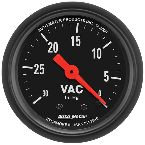 2-1/16" VACUUM 0-30 IN HG Z-SERIES