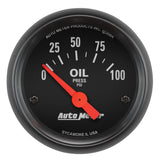 2-1/16" OIL PRESSURE 0-100 PSI Z-SERIES