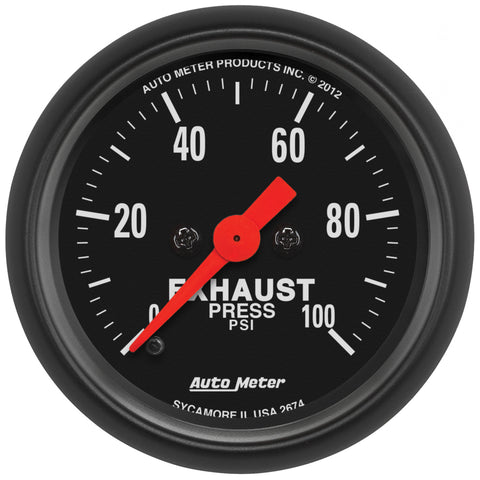 2-1/16" EXHAUST PRESSURE 0-100 PSI Z-SERIES