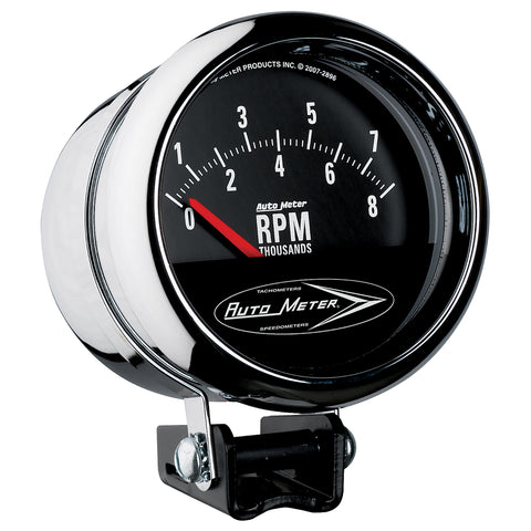 3-3/4" PEDESTAL RETRO TACH 0-8000 RPM SHORT SWEEP TRADITIONAL CHROME