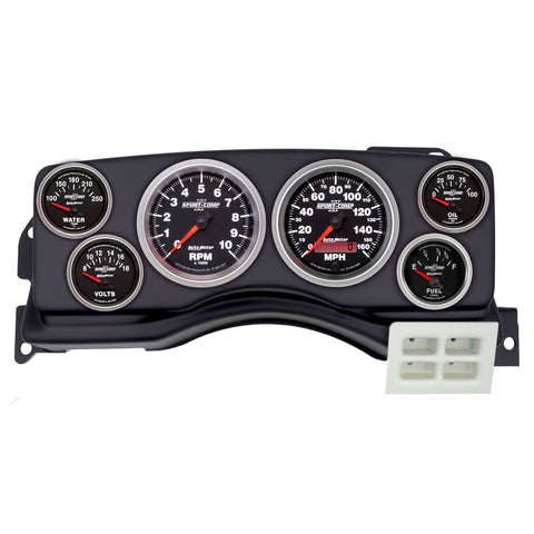6 GAUGE DIRECT-FIT DASH KIT FORD MUSTANG 87-89 SPORT-COMP II