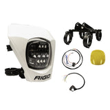 RIGID Adapt XE Extreme Enduro Ready To Ride Moto Kit Includes LED Light With 3 Lighting Zones And GPS Module Amber Light Cover White Number Plate Wire Harness 3 Position Kill Switch And Mounting Kit