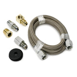 LINE BRAIDED STAINLESS STEEL #4 DIA. 3FT. LENGTH -4AN AND 1/8" NPTF FITTINGS