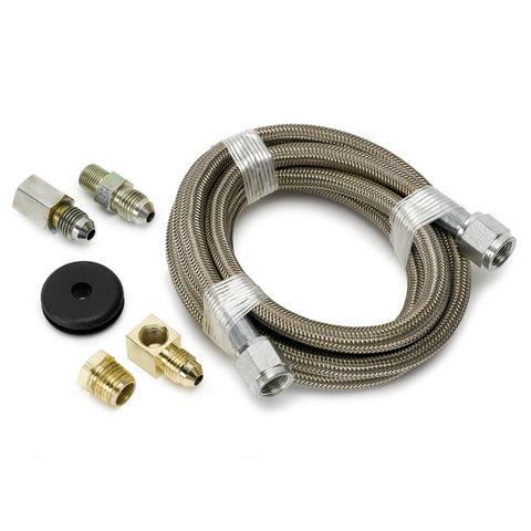 LINE BRAIDED STAINLESS STEEL #4 DIA. 6FT. LENGTH -4AN AND 1/8" NPTF FITTINGS