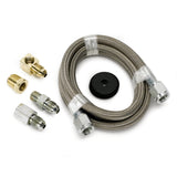 LINE BRAIDED STAINLESS STEEL #4 DIA. 4FT. LENGTH -4AN AND 1/8" NPTF FITTINGS