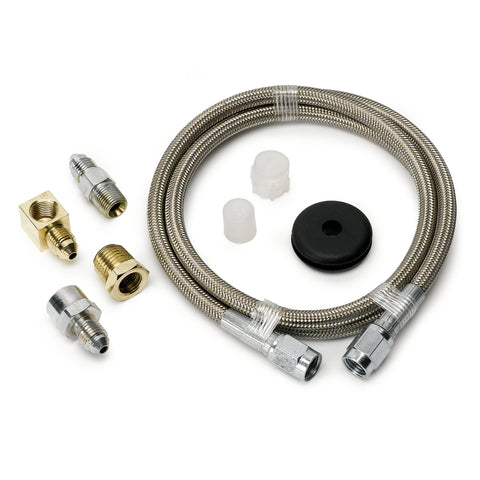 LINE BRAIDED STAINLESS STEEL #3 DIA. 3FT. LENGTH -3AN AND 1/8" NPTF FITTINGS