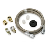LINE BRAIDED STAINLESS STEEL #3 DIA. 4FT. LENGTH -3AN AND 1/8" NPTF FITTINGS