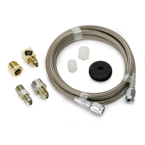LINE BRAIDED STAINLESS STEEL #3 DIA. 4FT. LENGTH -3AN AND 1/8" NPTF FITTINGS