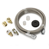 LINE BRAIDED STAINLESS STEEL #3 DIA. 6FT. LENGTH -3AN AND 1/8" NPTF FITTINGS