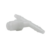 FITTING TEE 1/4" HOSE BARB TO 1/8" NPT MALE PLASTIC