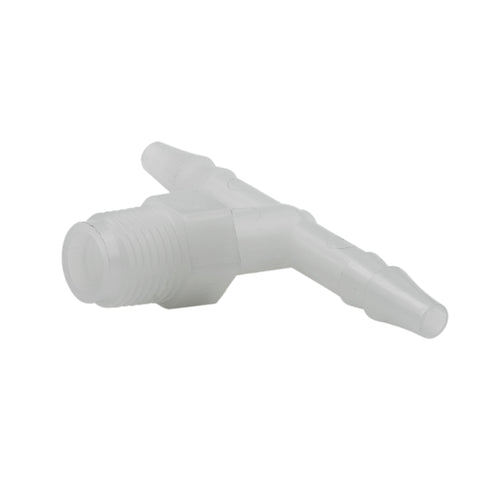 FITTING TEE 1/4" HOSE BARB TO 1/8" NPT MALE PLASTIC