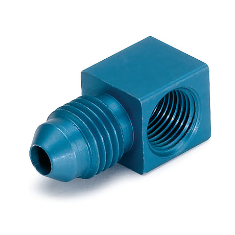 FITTING ADAPTER 90 ° 1/8" NPTF FEMALE TO -4AN MALE ALUMINUM BLUE ANODIZED