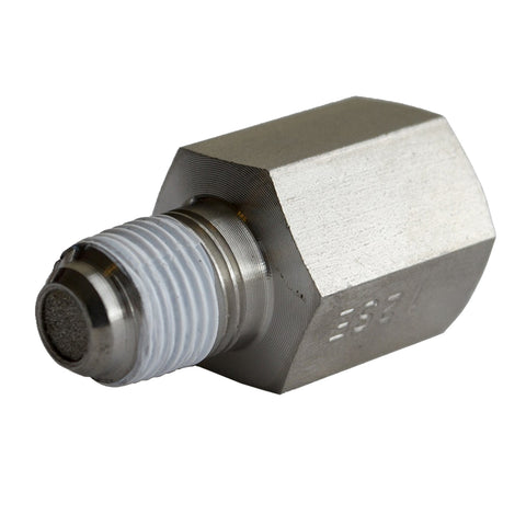 FITTING SNUBBER ADAPTER 1/8" NPT FEMALE TO 1/8" NPT MALE STAINLESS STEEL FOR FUEL PRESSURE