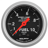 2-1/16" FUEL PRESSURE 0-1.0 BAR SPORT-COMP