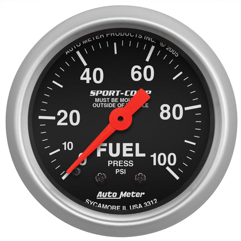 2-1/16" FUEL PRESSURE 0-100 PSI SPORT-COMP