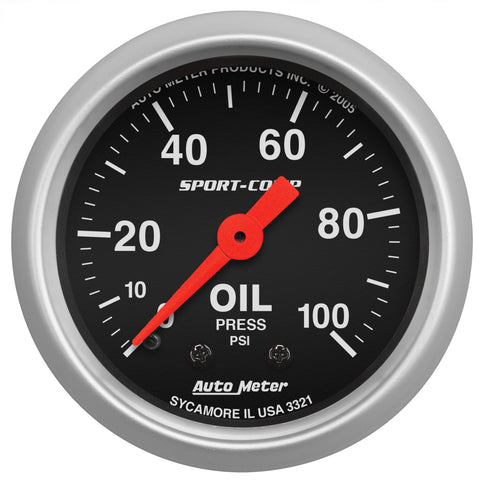 2-1/16" OIL PRESSURE 0-100 PSI SPORT-COMP