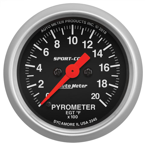 2-1/16" PYROMETER 0-2000 °F SPORT-COMP