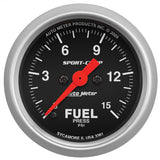 2-1/16" FUEL PRESSURE 0-15 PSI SPORT-COMP