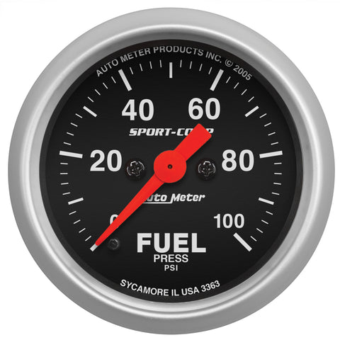 2-1/16" FUEL PRESSURE 0-100 PSI SPORT-COMP