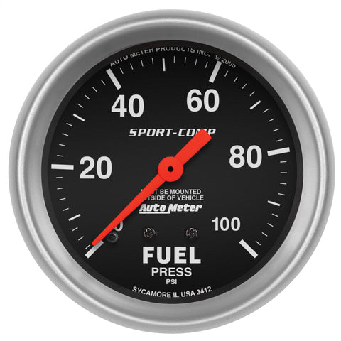 2-5/8" FUEL PRESSURE 0-100 PSI SPORT-COMP