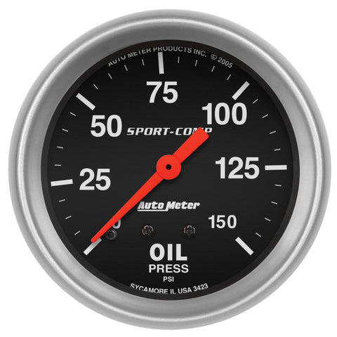 2-5/8" OIL PRESSURE 0-150 PSI SPORT-COMP
