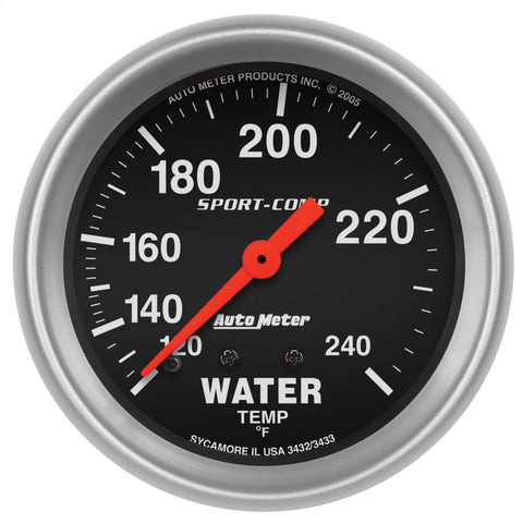 2-5/8" WATER TEMPERATURE 120-240 °F SPORT-COMP
