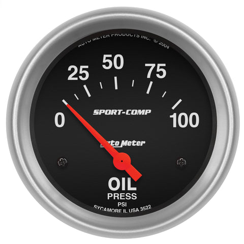 2-5/8" OIL PRESSURE 0-100 PSI SPORT-COMP